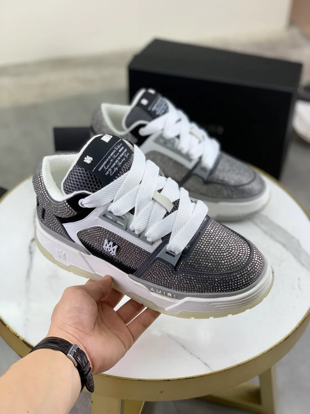 Men's men's shoes 💰P760 New [Amiri] hot diamond series Amiri - high-end quality original order casual shoes for couples 🧑‍🤝‍🧑 - Upper: 🔝Nappa calfskin, suede cowhide, canvas body hot work - Lining: brand mesh canvas cloth - Outsole: ultra-light tpu·rubber; multi-color molded outsole -Ultra-high quality control and exquisite workmanship: highlighted (high-end, extravagance, and class) -Size: Female 35-40 (41 customized) Male 38-45 (46 customized)